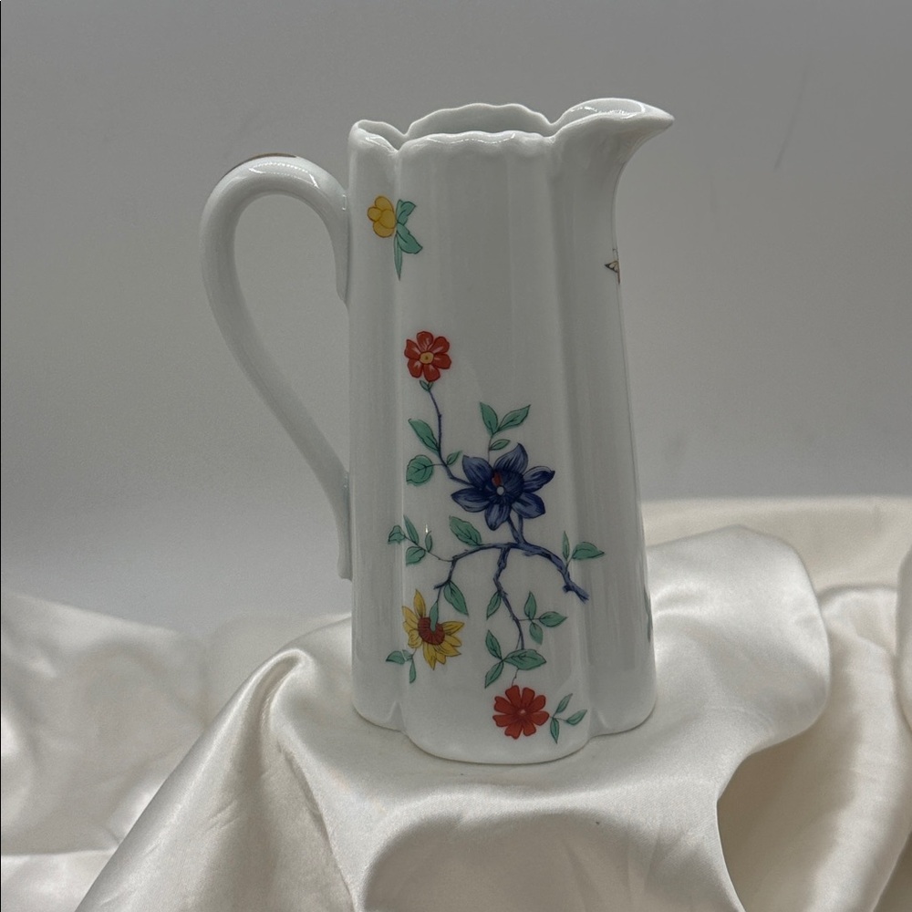 Haviland Limoges France Shalimar porcelain pitcher with floral design